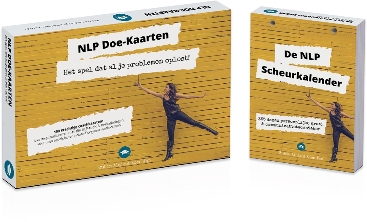 NLP Spel & NLP Scheurkalender - Het Spel Dat Al Je Problemen Oplost - 100 XXL Coachkaarten: Krachtige Doe-Kaarten & 365 Dagen Aan NLP Tools, Persoonlijke Ontwikkeling & Communicatietechnieken - Neurolinguïstisch Programmeren [2 in 1 Pakket]